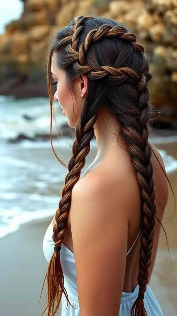 Waterfall Braid with Waves
