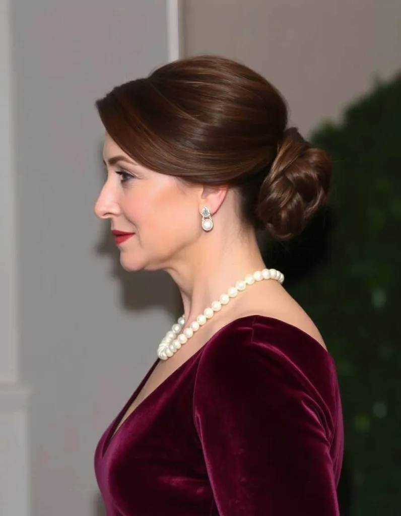 Auburn Velvet Twisted Chignon