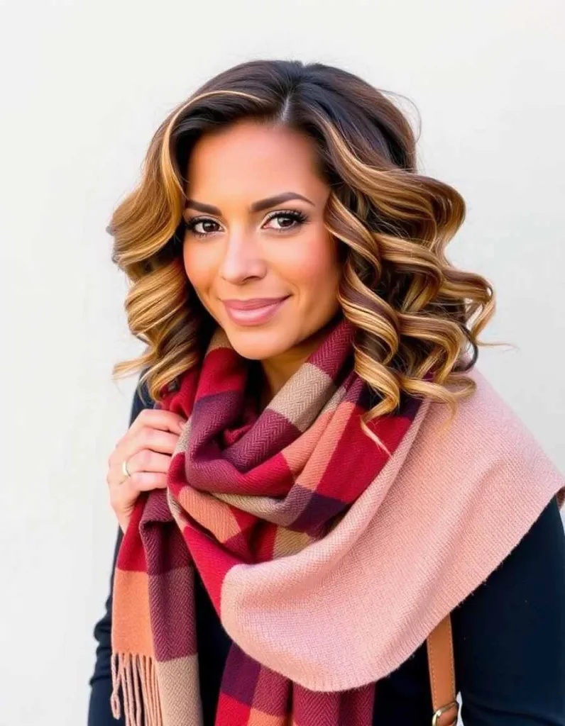 Caramel Ribbon Balayage Curls