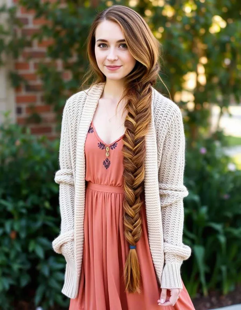 Pumpkin Spice Fishtail Braid