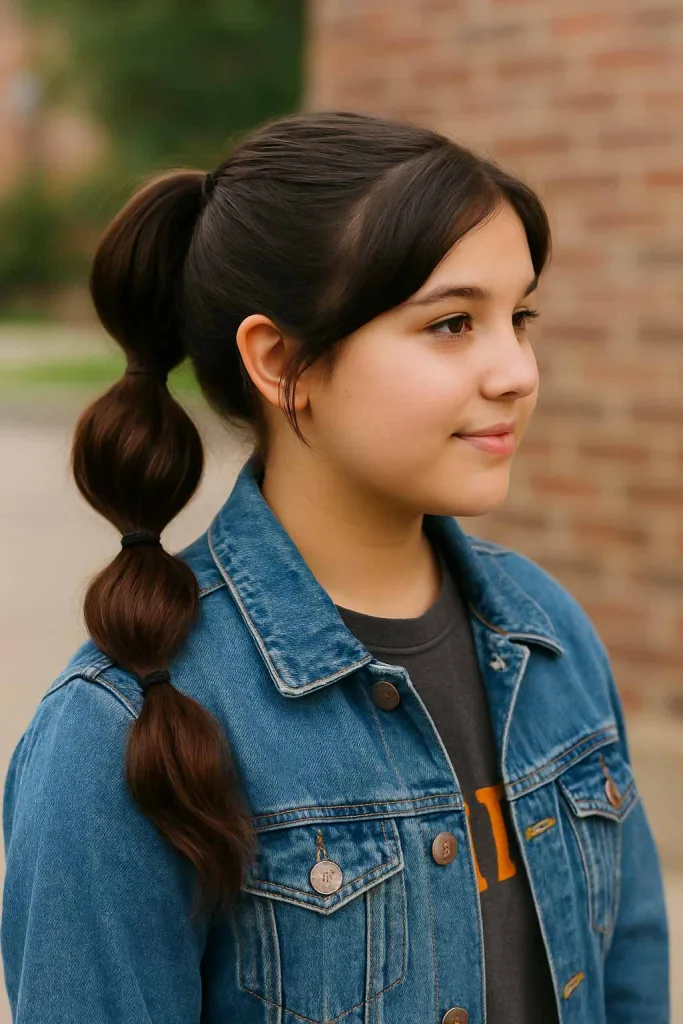 Rich Coffee Brown Bubble Ponytail
