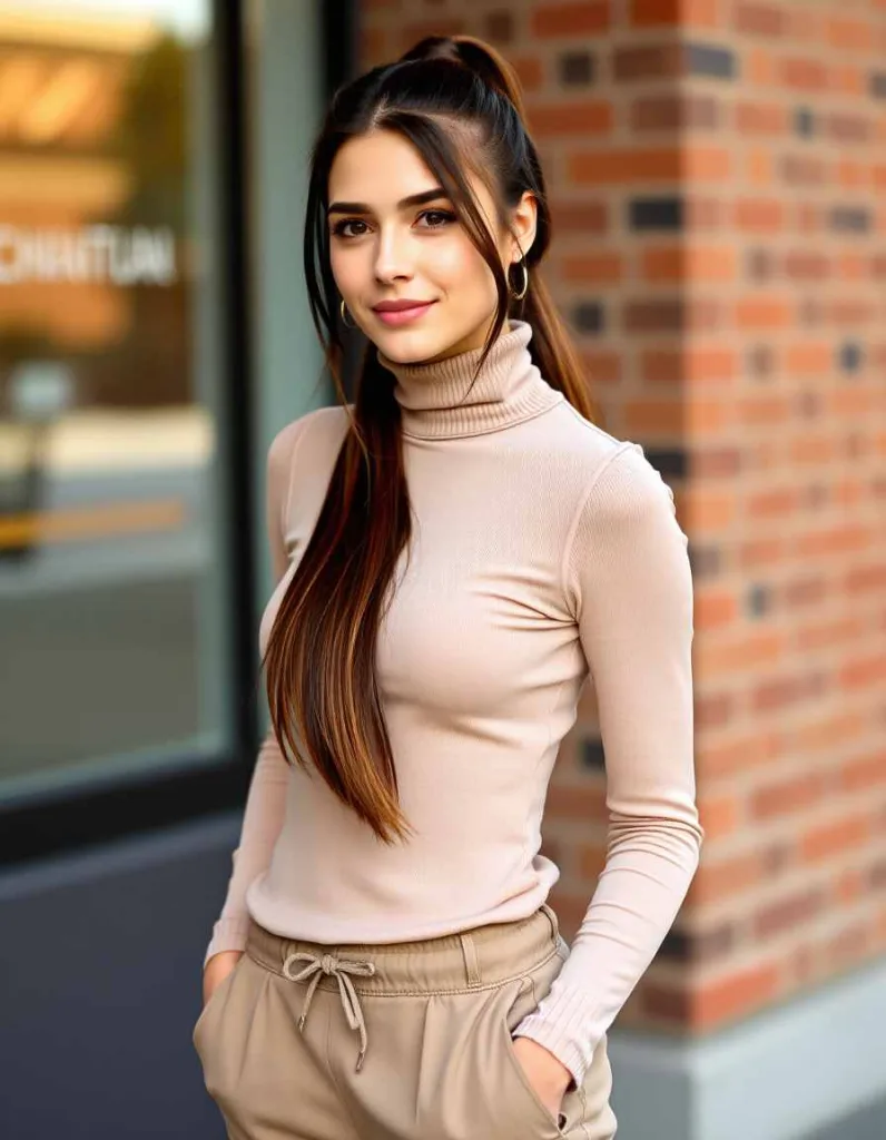 Sleek Maple Brown Ponytail