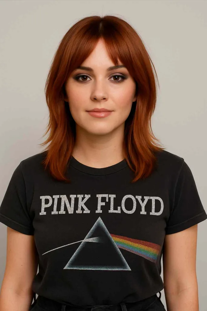 Straight Shag with Curtain Bangs (Medium Length)