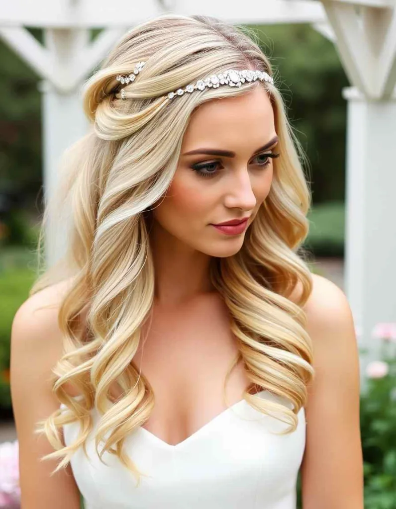 Loose Curls with Delicate Headband